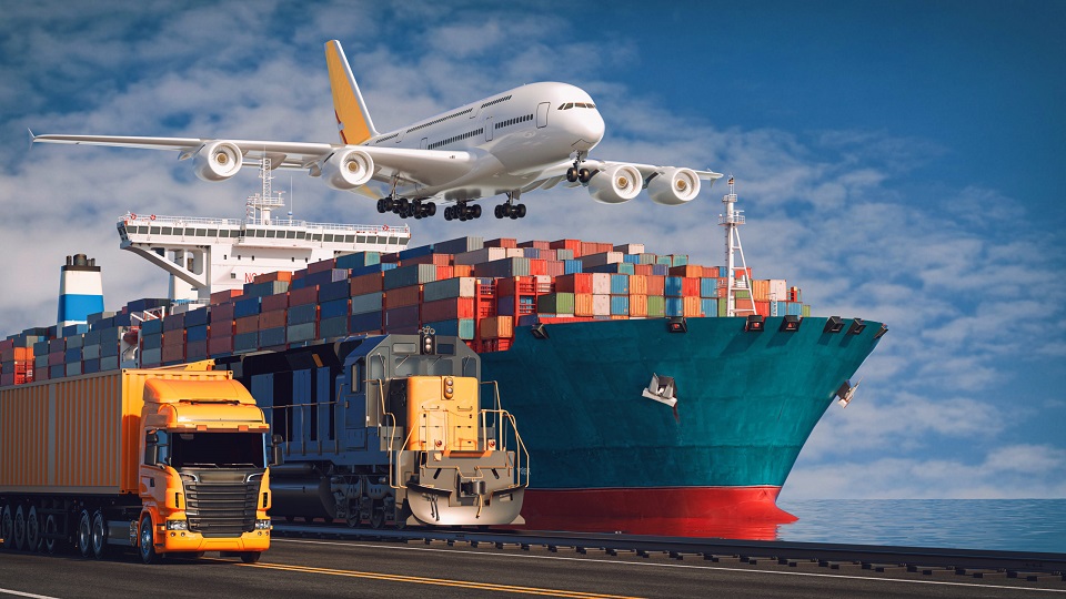 Transportation and logistics of Container Cargo ship.